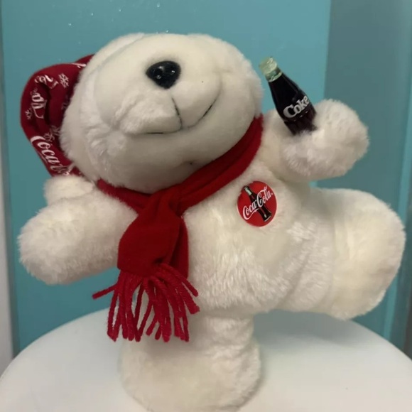 Coca-Cola Polar Bear Plush with Scarf - Picture 1 of 10